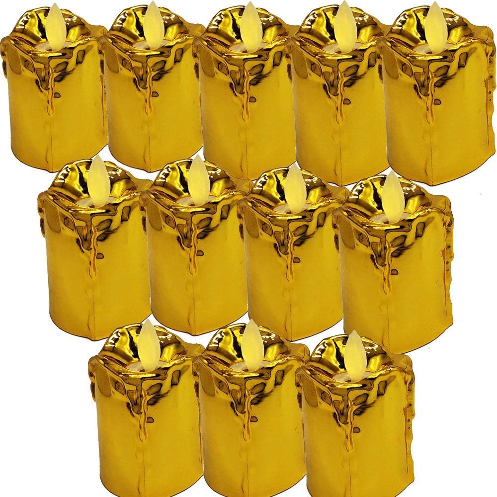 Flameless Candles โ Battery Operated LED Candle Tealights โ Flickering - Electric Tea Lights for Votive or Spiral Holders โ Unscented โ 24 Pieces - Home, Church and Wedding Decoration - FREE GIFT
