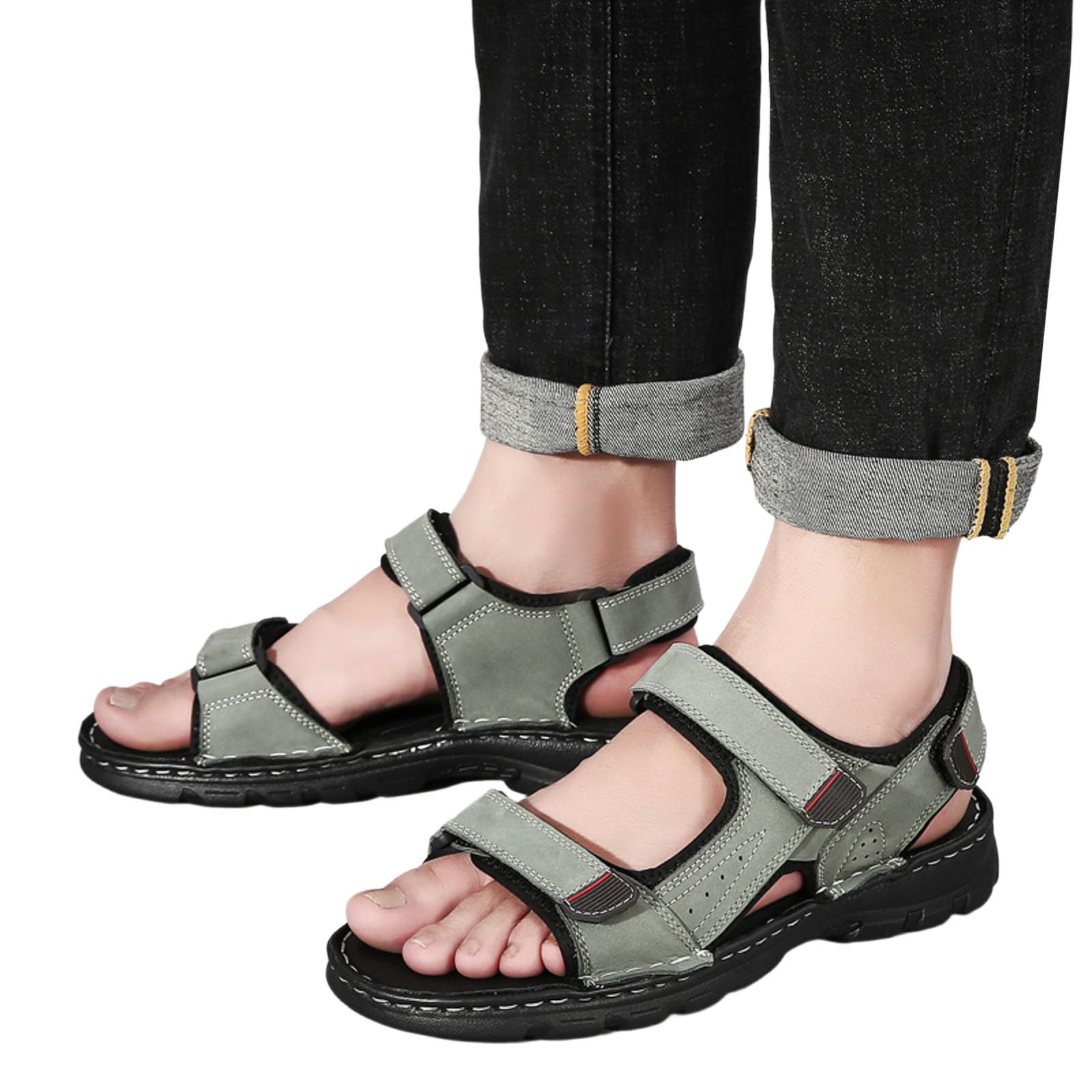 Sandale Homme Ete Cuir, Sandales Homme été Plage, Sandales Marche Estivales Avec Soutien La VoûTe Plantaire Chaussures Décontractées Et éLégantes à Bride Cheville Sandals Sandal Sandals Men Sandale