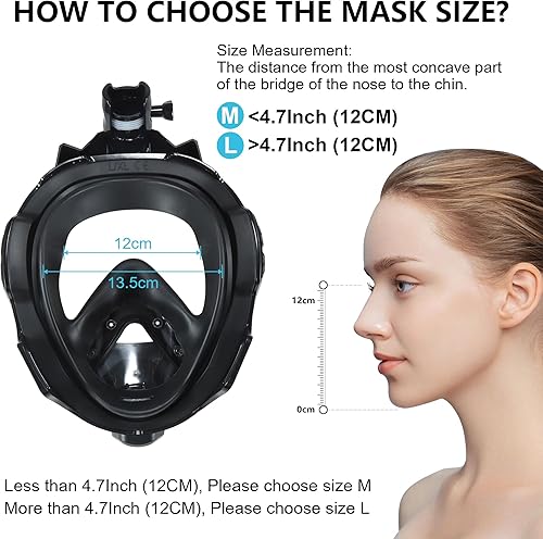 Miniatura 3 de Underwater Breathing Equipment with Snorkel Mask (SM or LXL), Portable MotorlessTankless Diving Breathing System with 6.5FT Hose for Snorkeling,