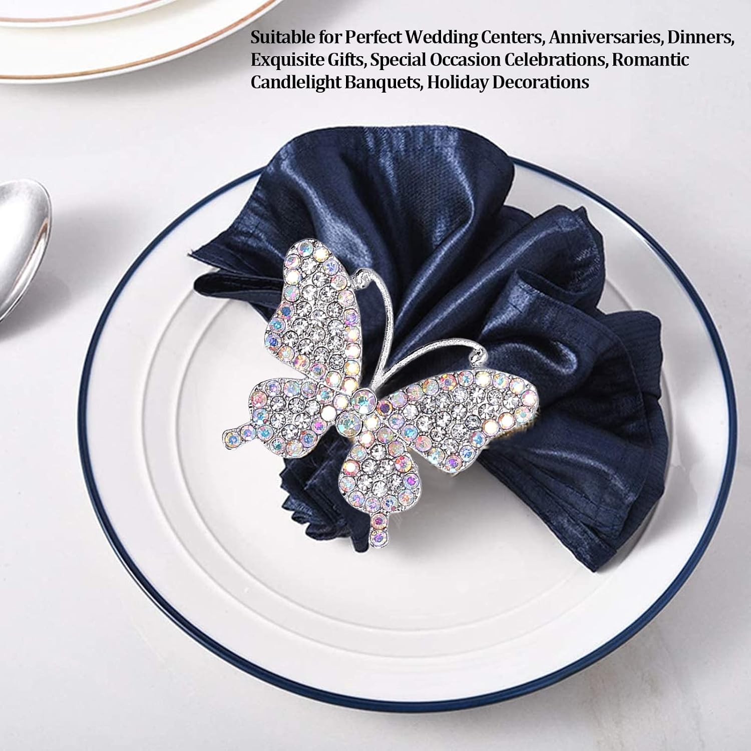 5Pcs Rhinestone Butterfly Retro Pin, Corsage Brooch Butterfly Brooches for Women Girls Wedding Banquet and Birthday Party(AB Color Butterfly)