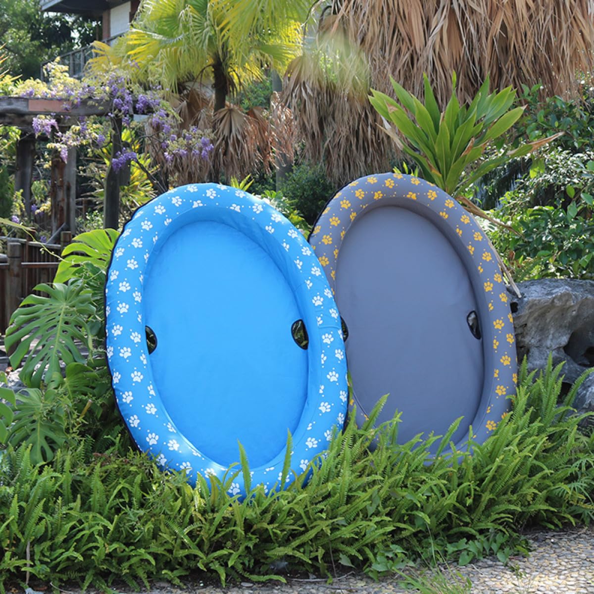 Colchón Flotante Inflable para Mascotas Azul, Portátil y Plegable | Oxford y Pvc, para Perros y Otros Animales, Uso en Piscina o Estanque, Accesorios Aleatorios