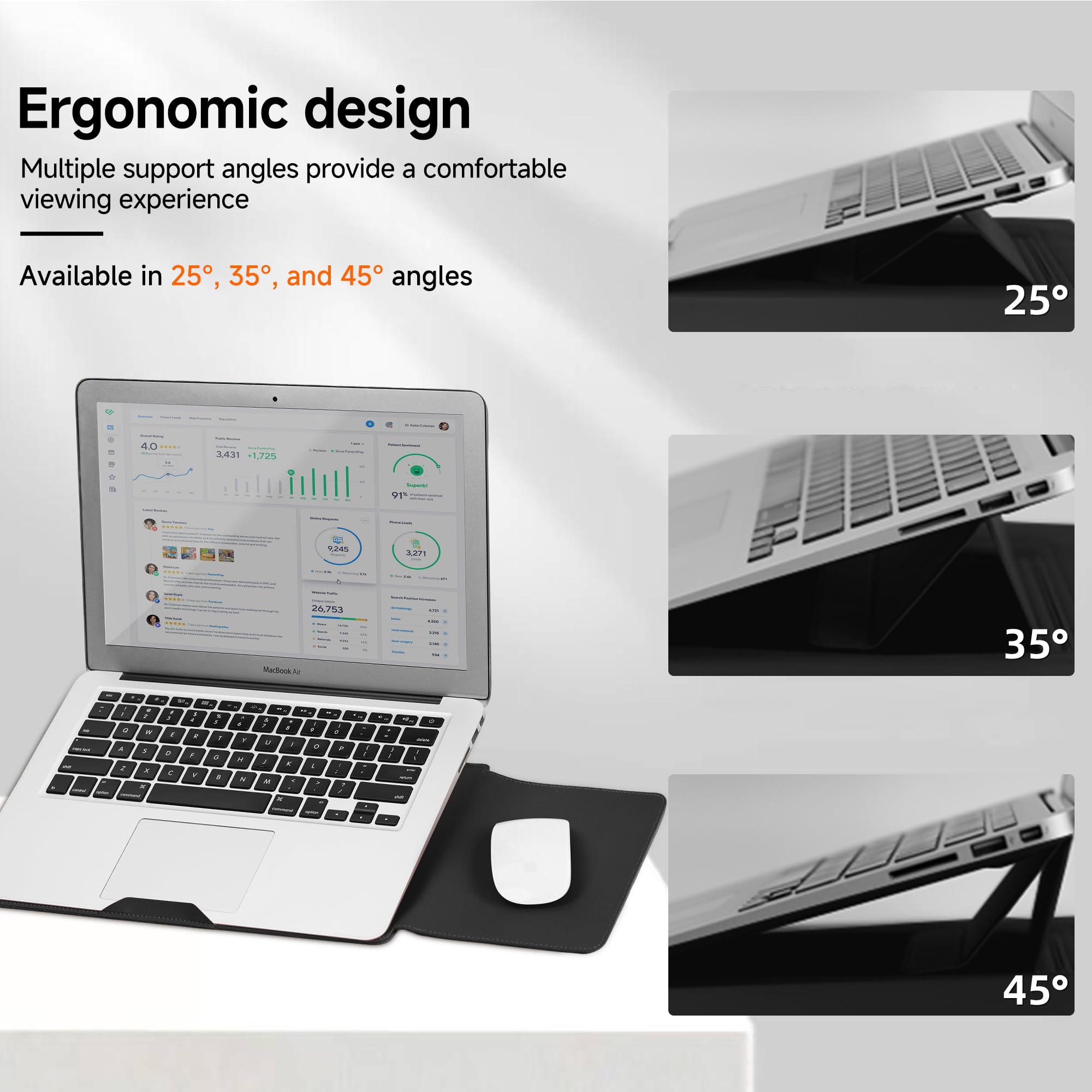 13-14 Pollici Laptop Custodia Porta Supporto per Macbook Neo 13 2026, MacBook Air 13 M5-M1 (2026-2018),MacBook Pro 13-14 M5-M1 Pro/Max (2026-2020), con Tasca Caricabatterie (Nero)