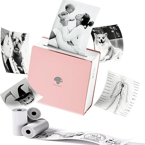 Phomemo Impresora de etiquetas, mini impresora térmica sin tinta M02, etiquetadora portátil Bluetooth para fotos, notas, plan de trabajo, álbumes de