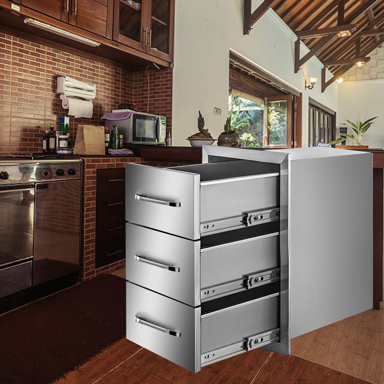 Mophorn Outdoor Kitchen Drawers 16" W x 28.5" H x 20.5" D, Flush Mount