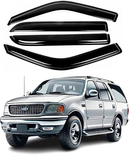 Compatible con Ford Expedition 1997-2017 - Juego de viseras de ventana de acrílico seguro para ventana, protección contra el sol, la lluvia y la