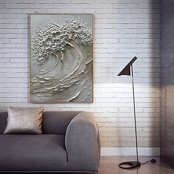 Amazon.com: V-inspire 3D Textured Wave Canvas Wall Art, 24 x