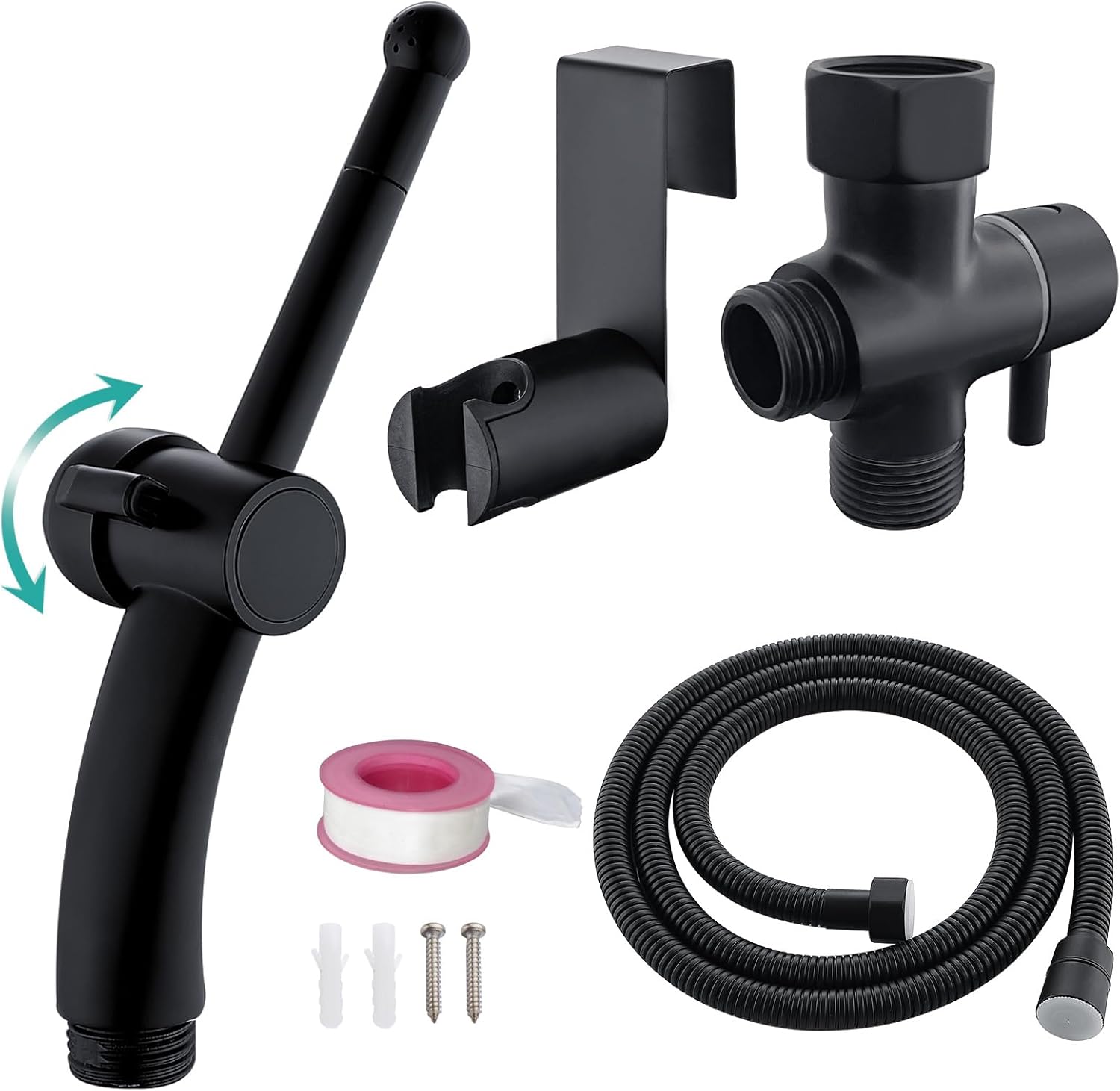 BARROCK Bidet Sprayer for Existing Toilet, Advanced Handheld Ergonomic Jet Spray Set with Precision Water Pressure Control for Muslim Shower/Feminine Hygiene/Pet Cleaning, Matte Black