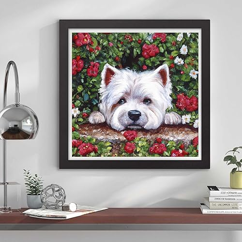 Miniatura 4 de Kaliosy Kit de pintura de diamantes 5D para perros por números, pintura con diamantes, animales artísticos de bricolaje, taladro completo,