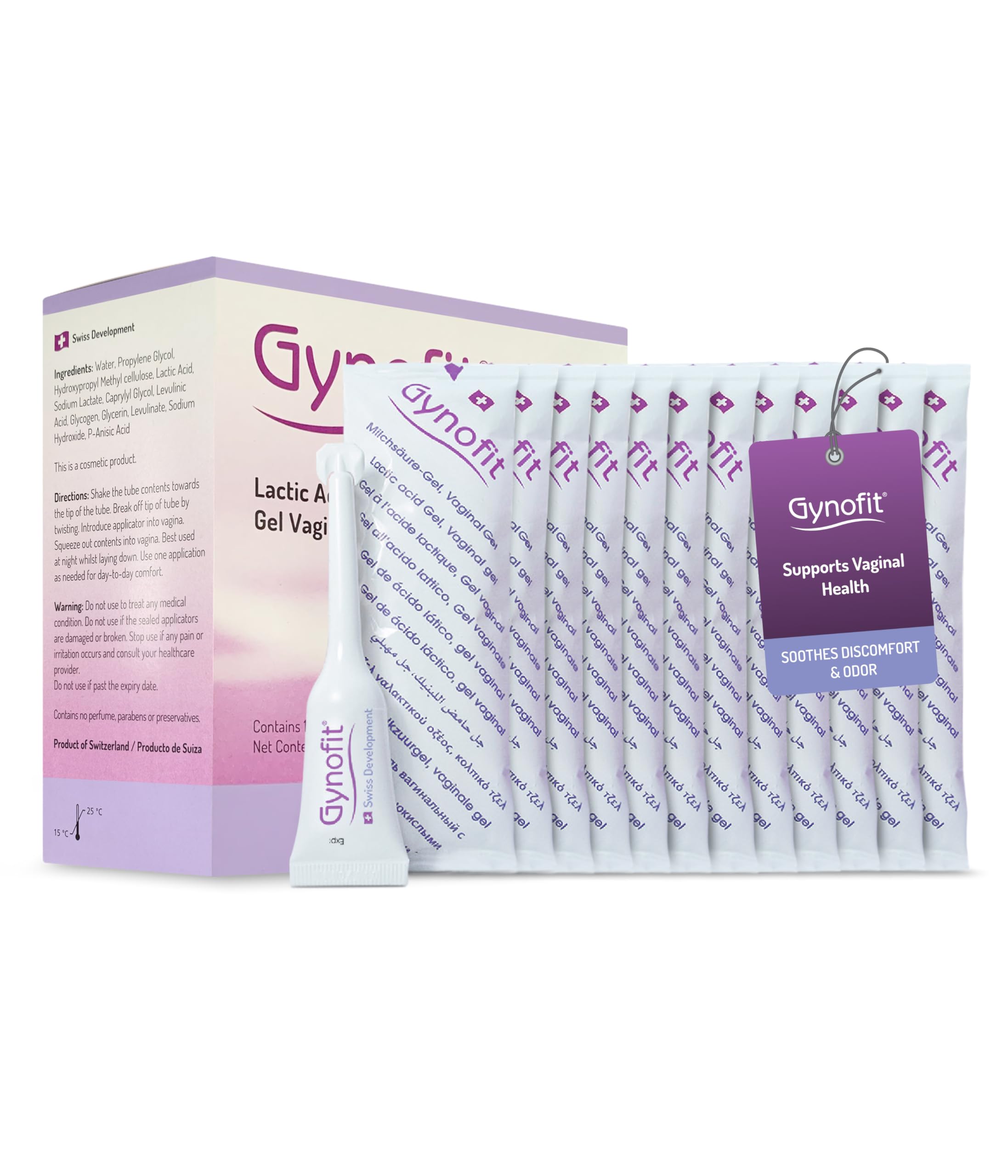 Lactic Acid Vaginal Gel - Vaginal Moisturizer - pH Balance Restorer - Vaginal Health - Prevents Itching, Burning & Odor - Hygienic Applicator - Treats & Prevents Vaginal Infections (12 Count)