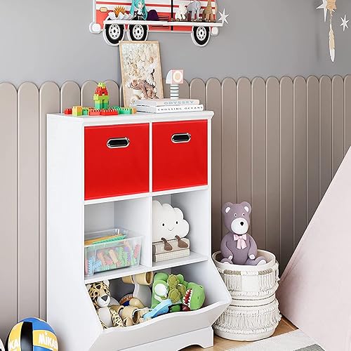 Miniatura 5 de Cestas de Almacenamiento de Tela, Organizador de Cubos de Tela con Asas Duales, Cestas de Almacenamiento Plegables de Cubos para Almacenamiento en