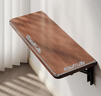 Wall Mounted Folding Table, 32 in Fold Down Floating Desk for Small Space