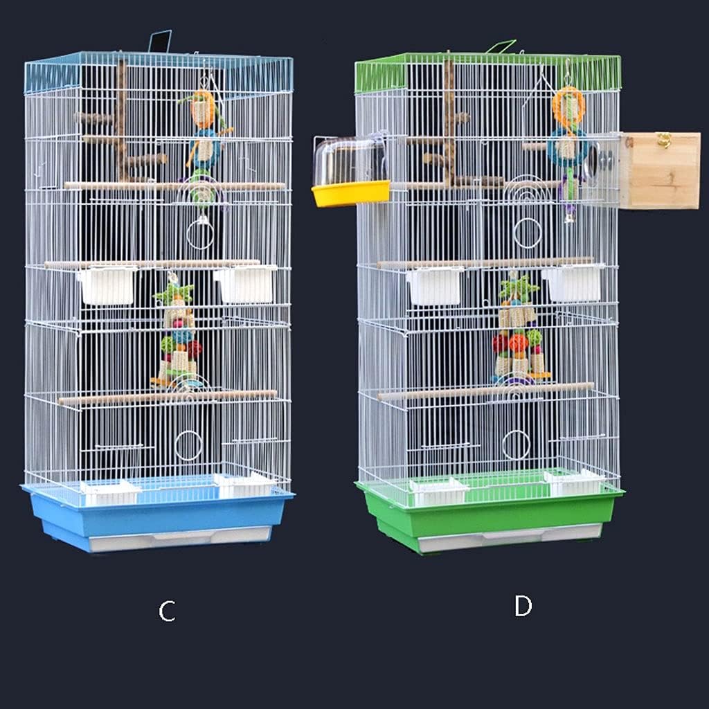 LUCBEI Bird Cage Large Parrot Cage with Feeder Stand Rod and Breeding Cage for Breeding Flocks of Birds Finches Pigeons Parakeets Pet Supplies (Color : Green, Size : D)