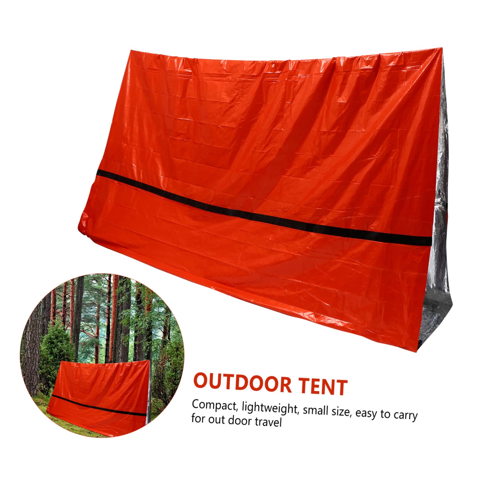 Toddmomy Notzelt Orange aus Pe für Outdoor und Hiking, Leicht