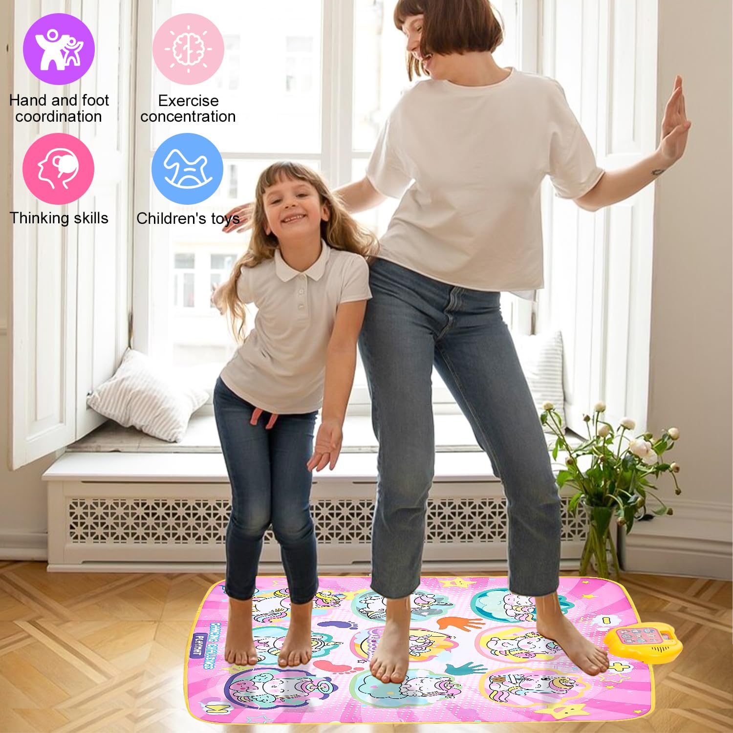 Tappeto da ballo per bambini dai 3 ai 12+ anni, giocattolo tappeto da ballo unicorno con display a LED, 5 modalità di gioco, ballo di tappeto musicale regalo ragazza 3 4 5 6 7 8 9 10 11 12 anni