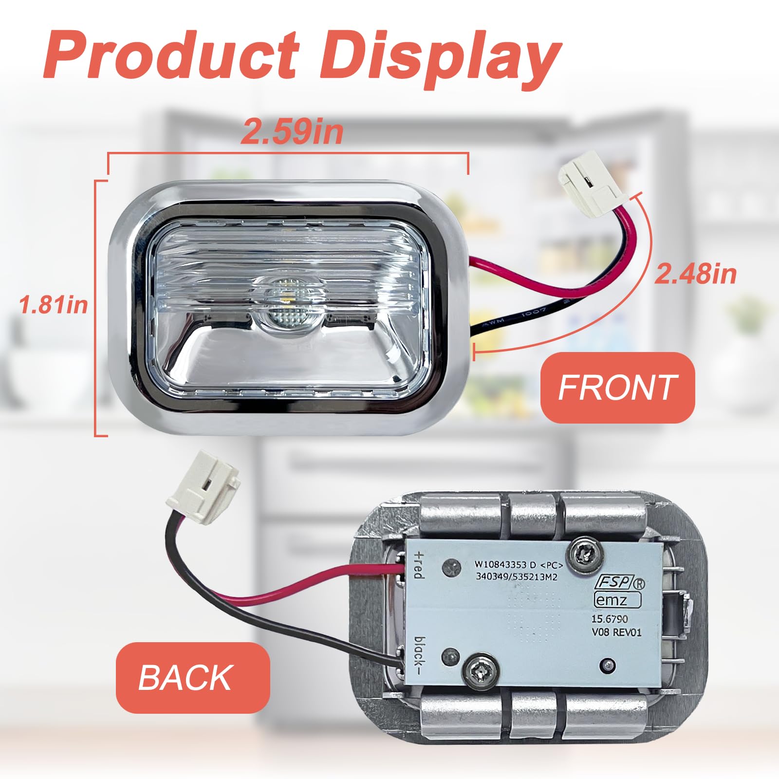 Replacement LED Light Shell W11462342 For Whirlpool & KitchenAid Refrigerators - Compatible With Multiple Models - View #7