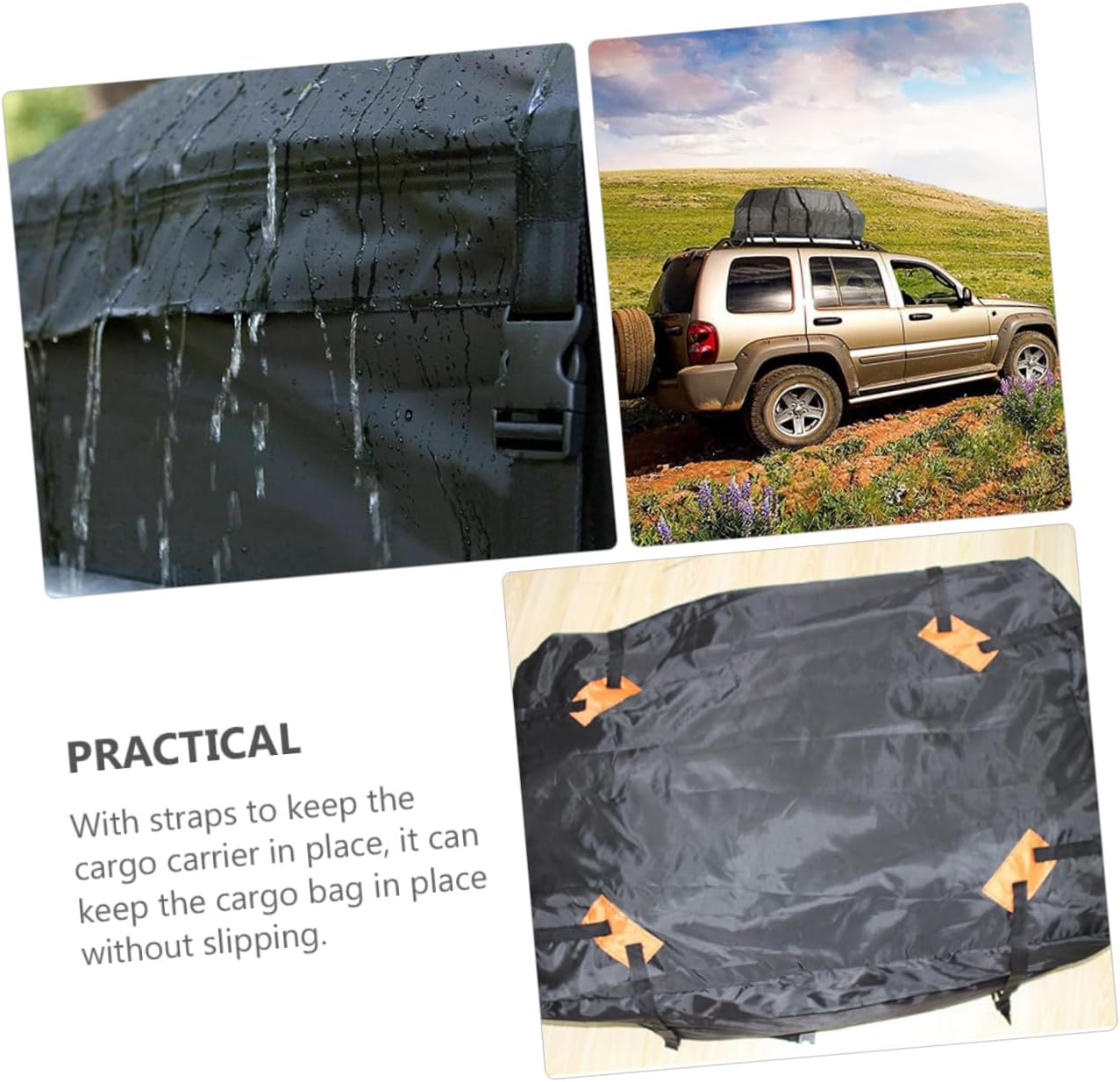 CHILDWEET Oxford Car Rooftop Cargo Carrier Bag with Non-Slip Mat Heavy-Duty Storage Luggage Holder for SUV and Cars Easy Install with Reinforced Straps Weather-Resistant Protection