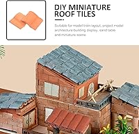 Vista 3 de Vaguelly 50 Uds. Mini ladrillos en miniatura ladrillos azulejos de techo figuritas falso rojo s suelo rojo azulejos de techo modelo s