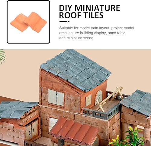 Miniatura 3 de Vaguelly Brick - Juego de 50 piezas de mini ladrillos de techo, 116 de ladrillos rojos pequeños, modelo miniatura, ladrillos de cemento, juego de