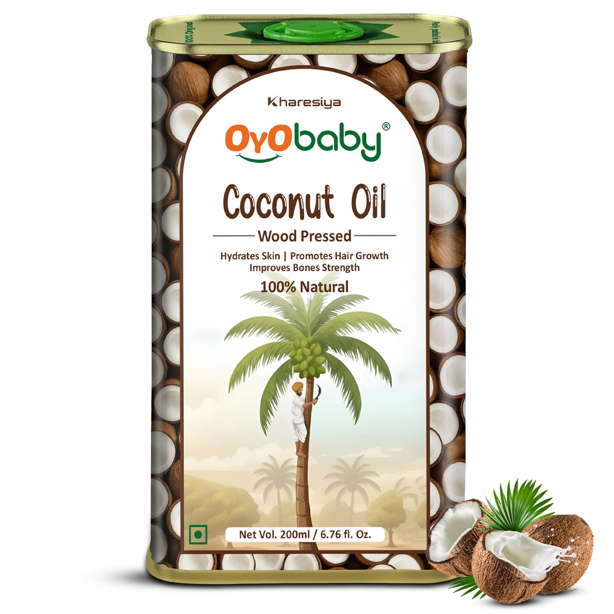 OYO BABY Massage Oil 100% Pure & Natural Coconut Baby Oil 200ml | Faster Physical Growth for Stronger Bones and Muscles | Wood Pressed Baby Hair Oil-image-11