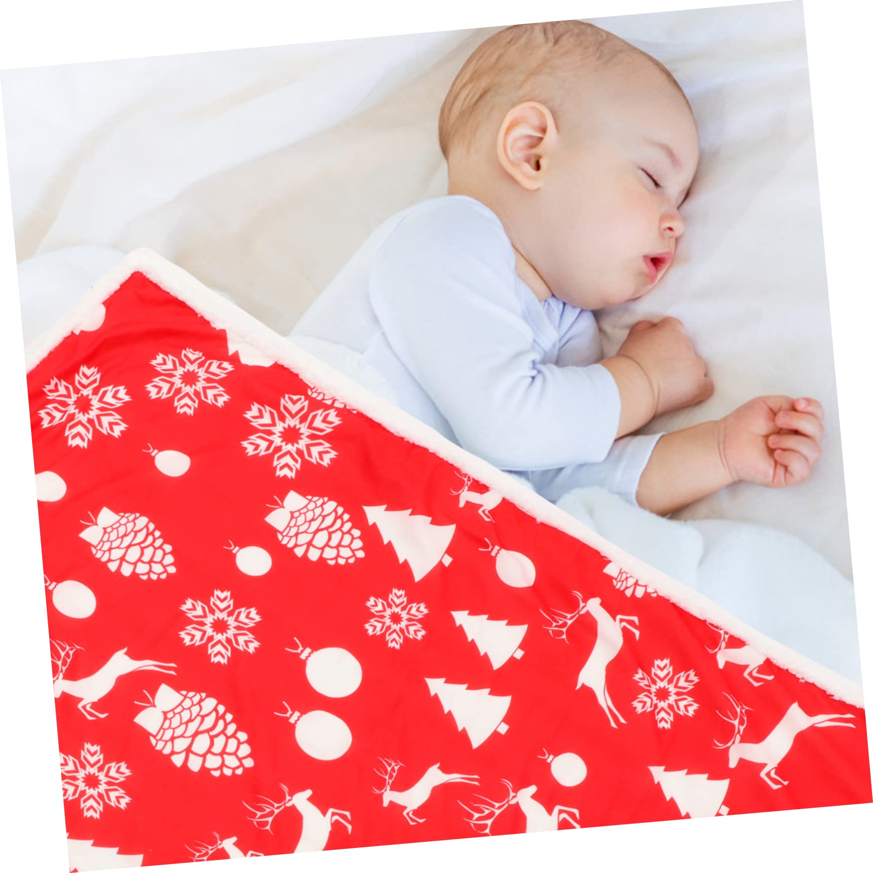 Cabilock Manta de Navidad de Felpa Gruesa Diseño 3D para Sofá, Cama o Habitación, Manta Decorativa Cálida de Invierno