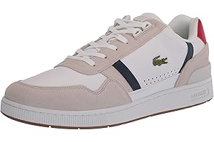 Lacoste Men's T-Clip Multicolor Leather & Suede Tennis Shoes