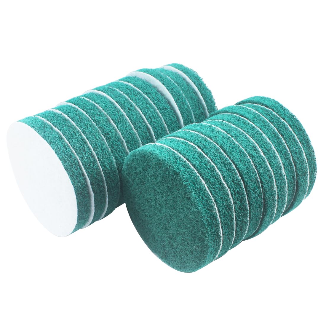 Almohadillas de estropajo de grano 180 de 5 pulgadas, 20 almohadillas de limpieza de gancho y bucle para herramientas giratorias, lijadora orbital aleatoria (verde)