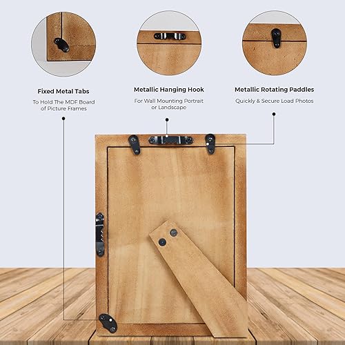 Miniatura 3 de Handicrafts Home Paquete de 2 marcos de fotos de 5 x 7 Marco de fotos de nácar rosa, marcos decorativos para pared y escritorio, decoración bohemia