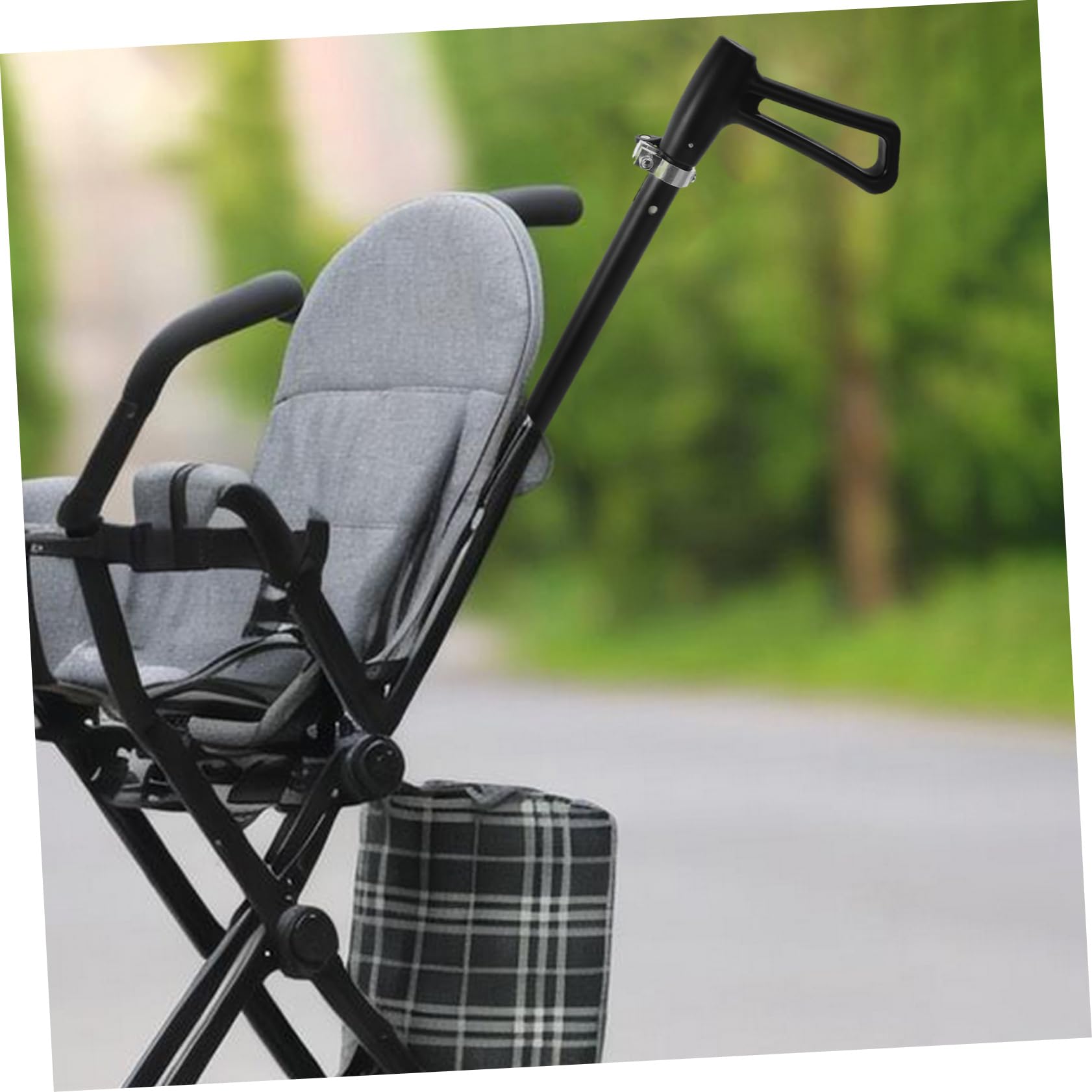 Sosoport Maniglia per Spinta Passeggino e Auto Bimbi Nera, Plastica Lega