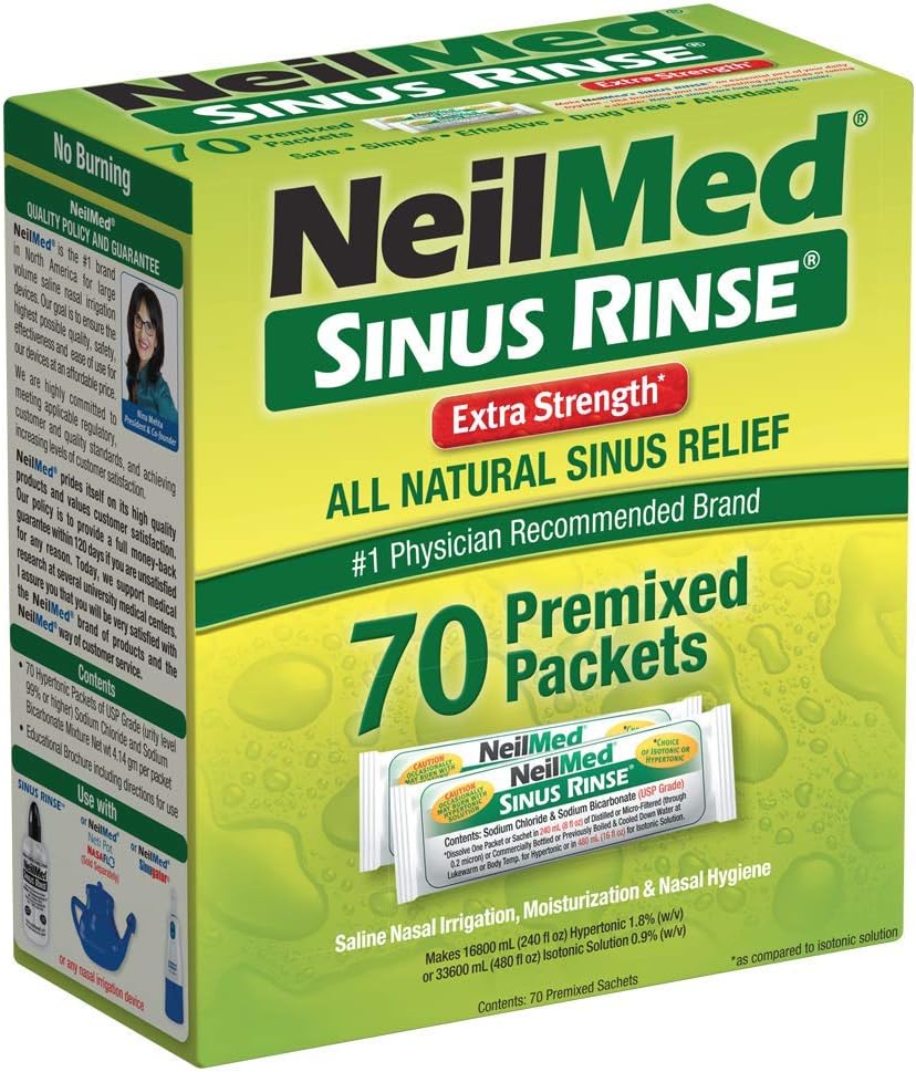 Sinus Rinse Extra Strength Pre-Mixed Hypertonic Packets, 70 Count (Pack of 1)