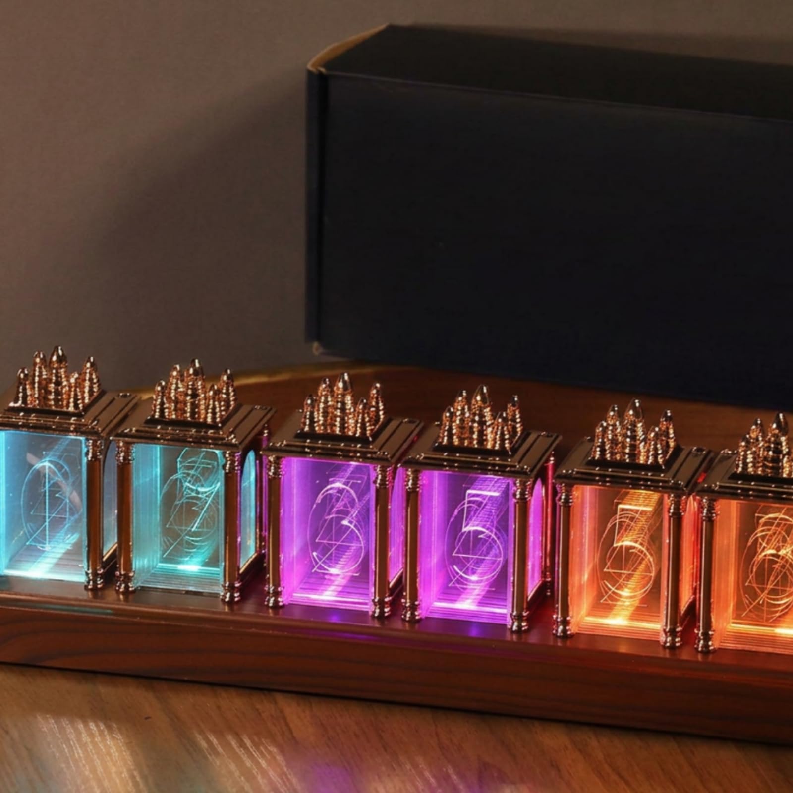 Horloge avec Éclairage RGB, Gris Avancé, 28x6.5x9cm