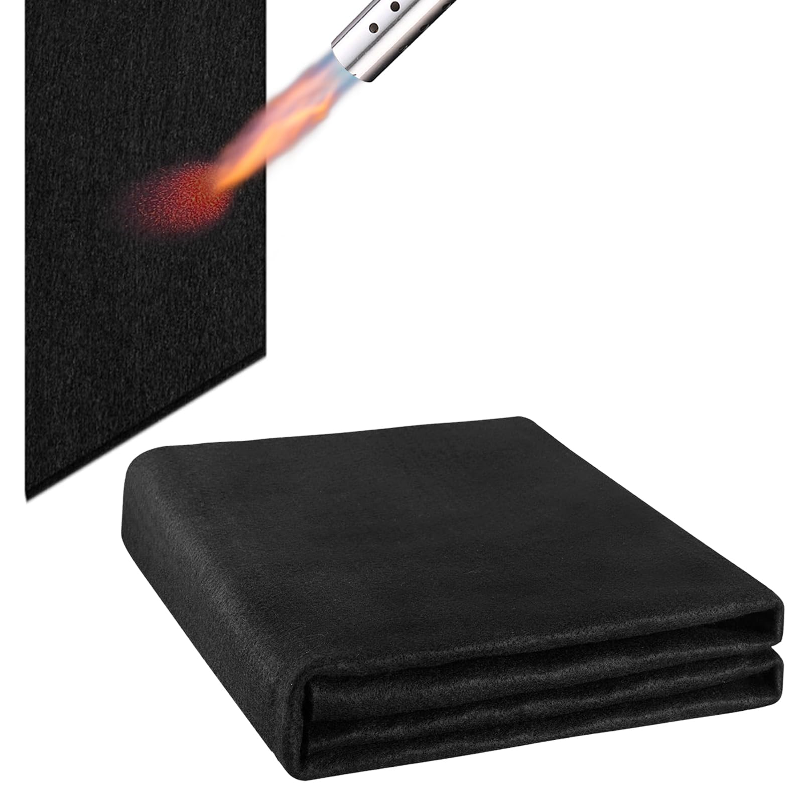Base ignífuga de 100 x 100 cm, 3 mm de grosor, fieltro de carbono, resistente al calor hasta 982 °C, esterilla ignífuga para barbacoa, soldadura, brasero, chimenea, césped, camping
