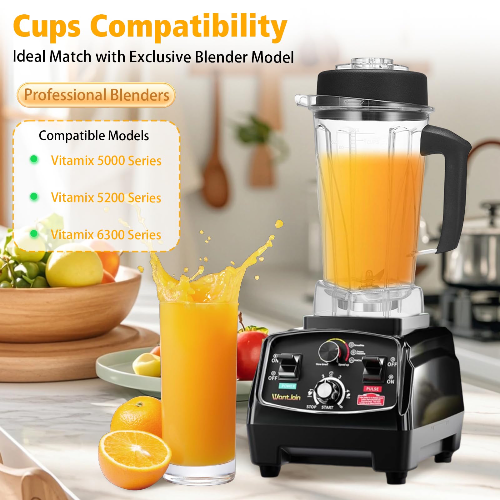Pichet mélangeur pour vitamix, 1,8 l, récipient de rechange pour Vitamix 5000 5200 6300