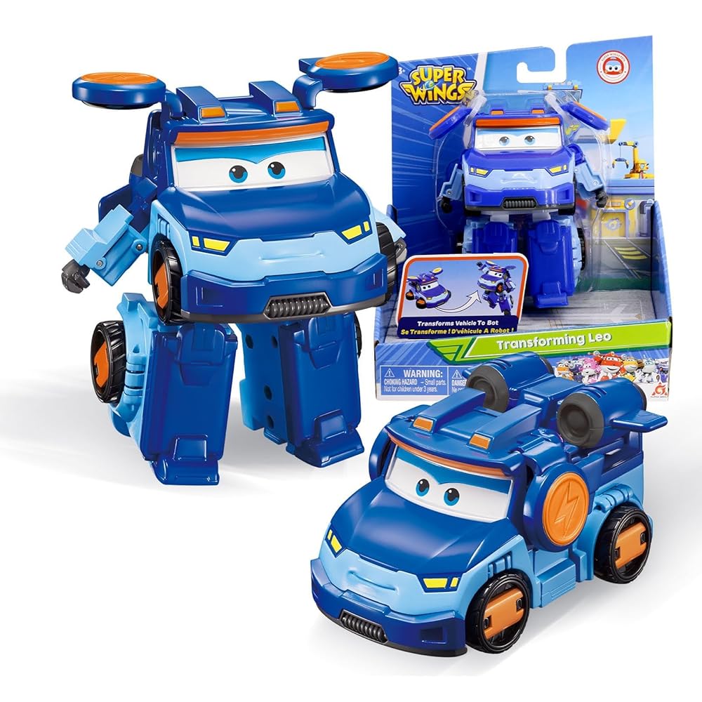 Super Wings Transformable Toys 5 Action Figure Supercharge Tobot Leo, 3 in 1 Rescue Bots Transforming Airplane Car Robot, Educational Toys for Boys and Girls Age 3+, Gifts for Preschool Kids