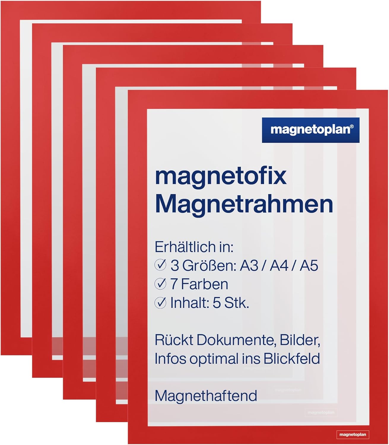 1130305 Magnetofix Magnetic Frame A4 Pack of 5 – Green