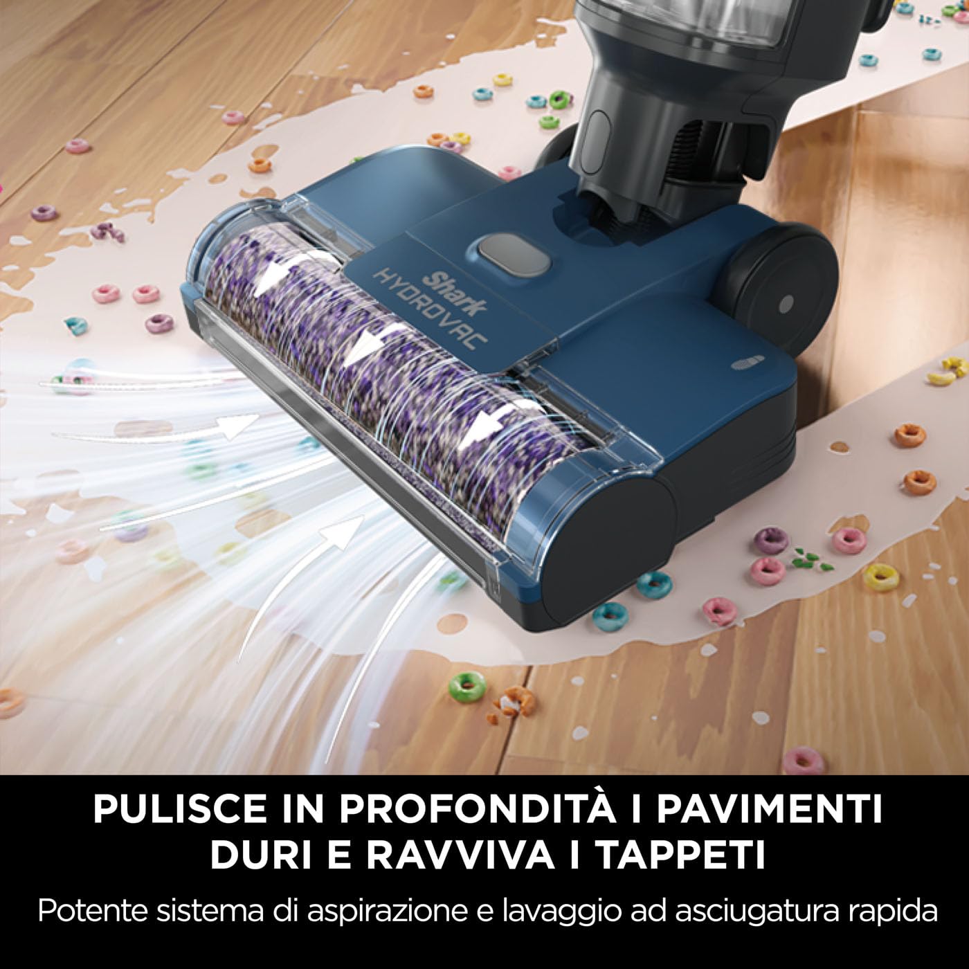Shark WD100EU HydroVac Aspirapolvere Lavapavimenti Wet & Dry Autopulente Blu Navy