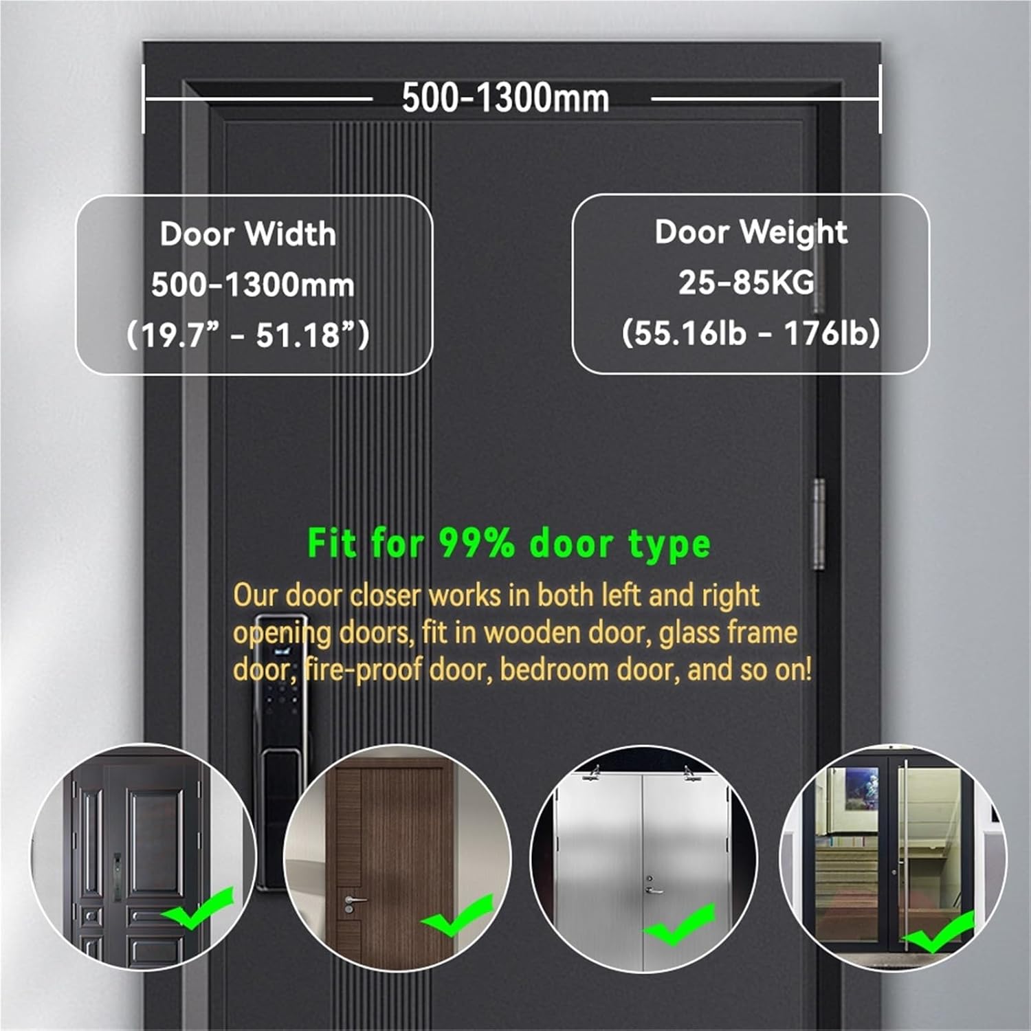 Hydraulic Buffer Automatic Door Closer 25KG to 80KG Adjustable Speed Closing Equipment Mute Soft Hardware Automatic Door Closer/11