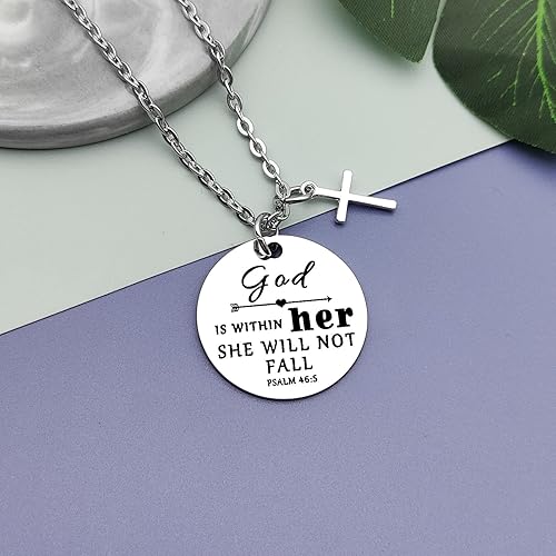Miniatura 4 de Vadaka Collar cristiano para mujer, joyería cristiana religiosa, versículo de la Biblia, regalo de oración y bautismo, colgante de joyería de