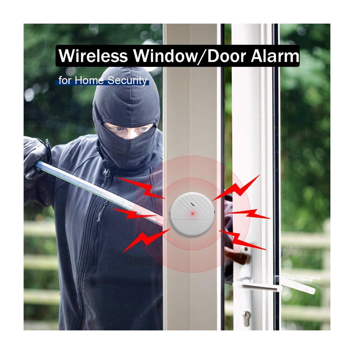 Détecteur Vibration sans Fil 8 Pièces 125 DB Alarme Porte Fenêtre - Capteur Réglable Anti-Fausse Alerte Anti-Intrusion pour Maison Appartement Hôtel