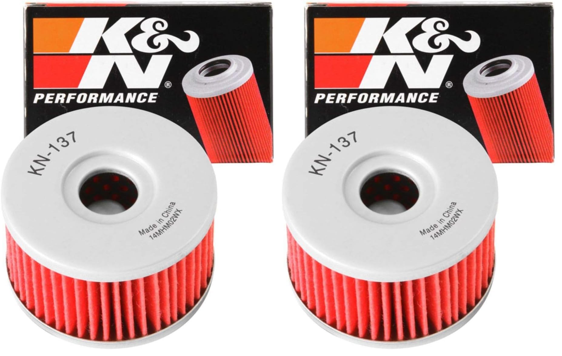 K&amp;N Motorcycle Oil Filter: High Performance, KN-137 (Pack of 2)