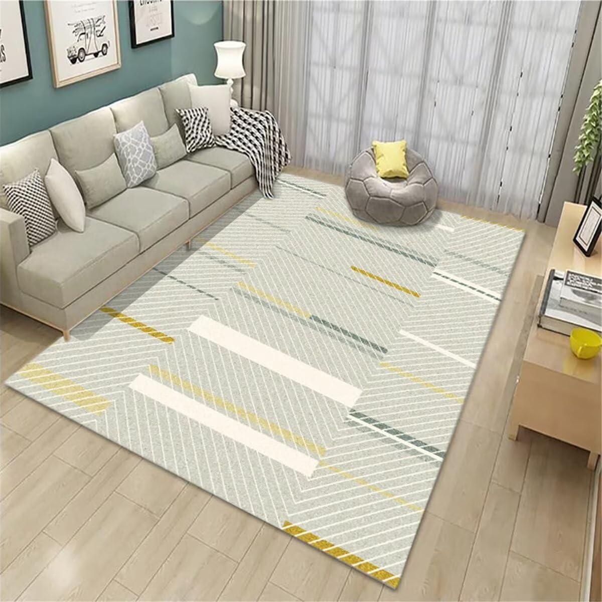 Tapis pour chambre à coucher lavable fini les taches avec ce grand tapis bebe XXL gris