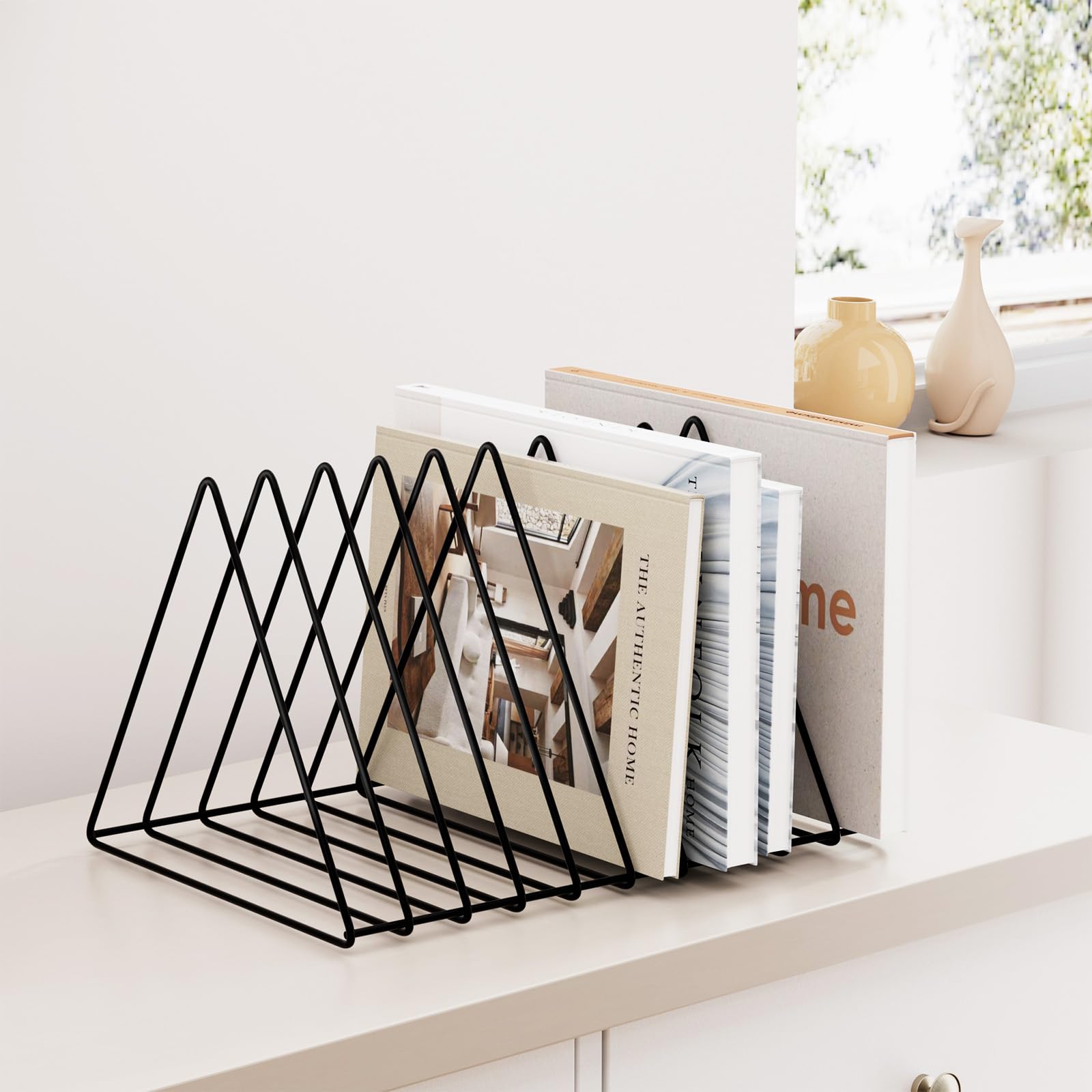 Book Rack Aazon.co: Rose Gold Large Triangle File Folder Racks, 5 Slot ...
