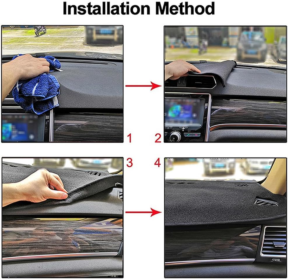 HATHWAY Fit for Hyundai Elantra 2008-2010 LHD, Car Dashboard Cover, Multifunction Dashboard Cover, Sun Protection Dash mat, Black