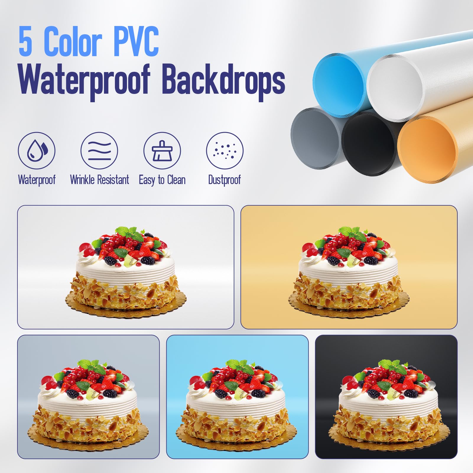 EMART Light Box Fotografia 50 cm / 20 x 20 cali Ściemnialne pudełko na zdjęcia z 5 tłami do zdjęć i 3 kolorami światła do żywności, biżuterii, fotografii studyjnej
