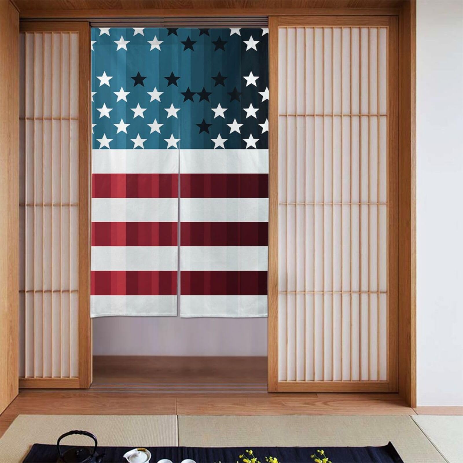 Rideaux de porte personnalisables motif drapeau amusant en format 86x142cm