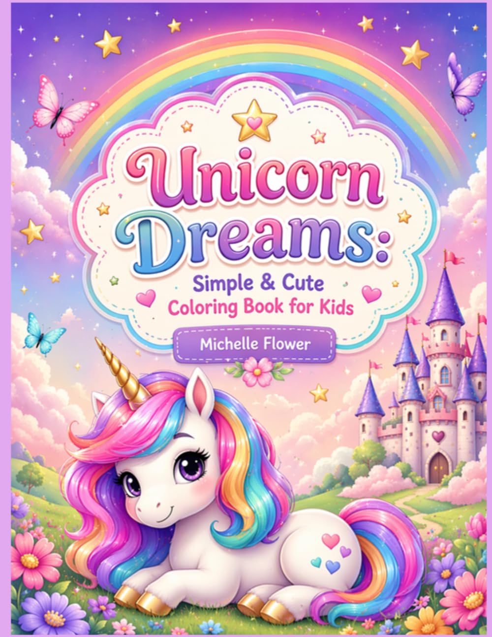 Unicorn Dreams: Simple & Cute Coloring Book for Kids: A Magical World of Sweet Unicorns and Sparkly Dreams, Fun and Easy Coloring Adventure for Boys and Girls Ages 4–8