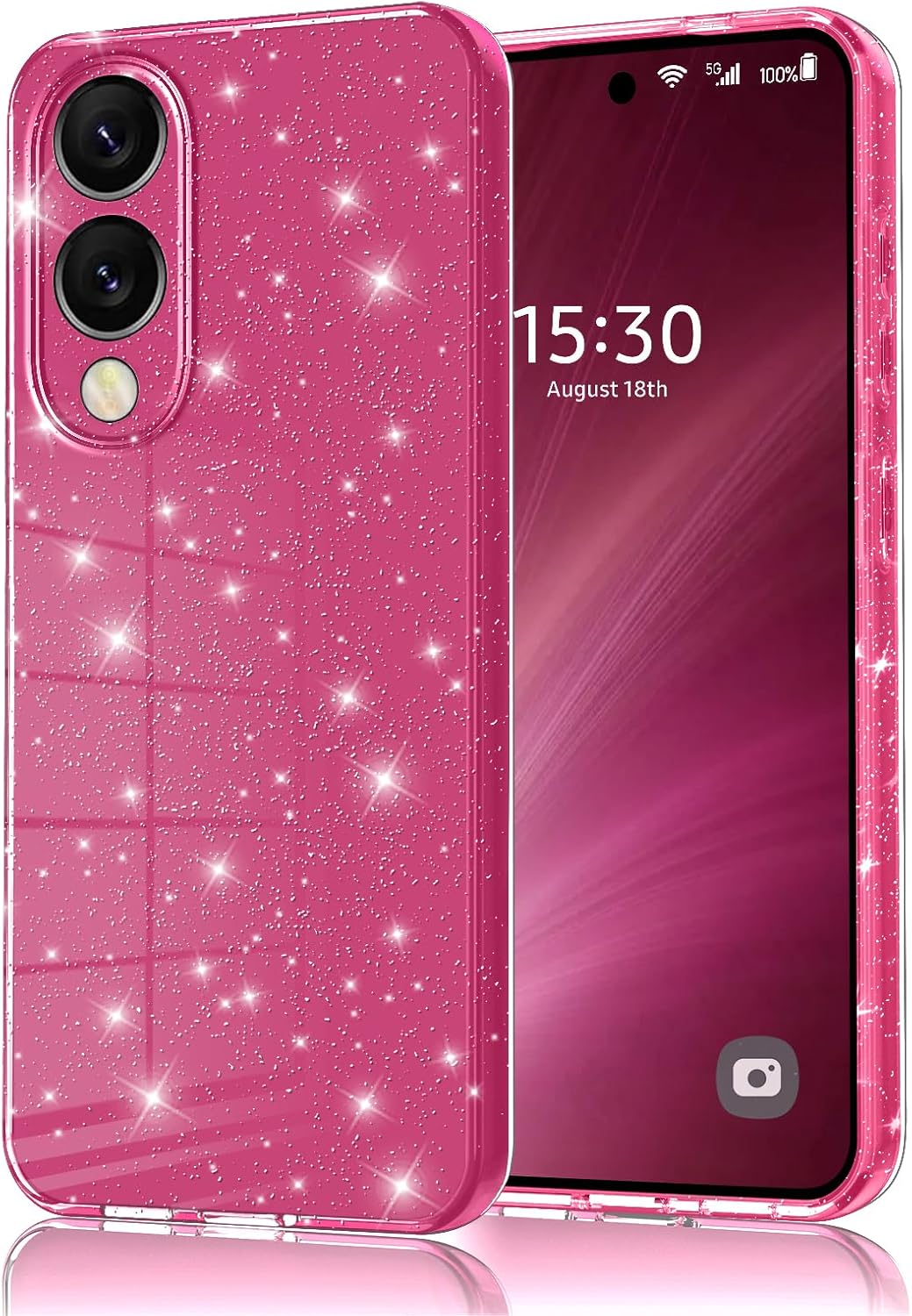 Samsung s25 Edge – Coque pour Samsung Galaxy S25 Edge, coque pour Samsung Galaxy S25 Edge, paillettes en silicone TPU anti-traces de doigts, résistante aux chocs, coque de protection fine pour Samsung Galaxy S25 Edge, rose violet