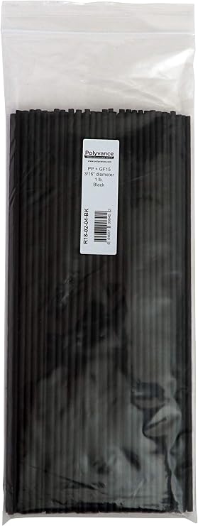 Polyvance PP+GF15 Rod, 3/16 diameter, 1 lb., Black