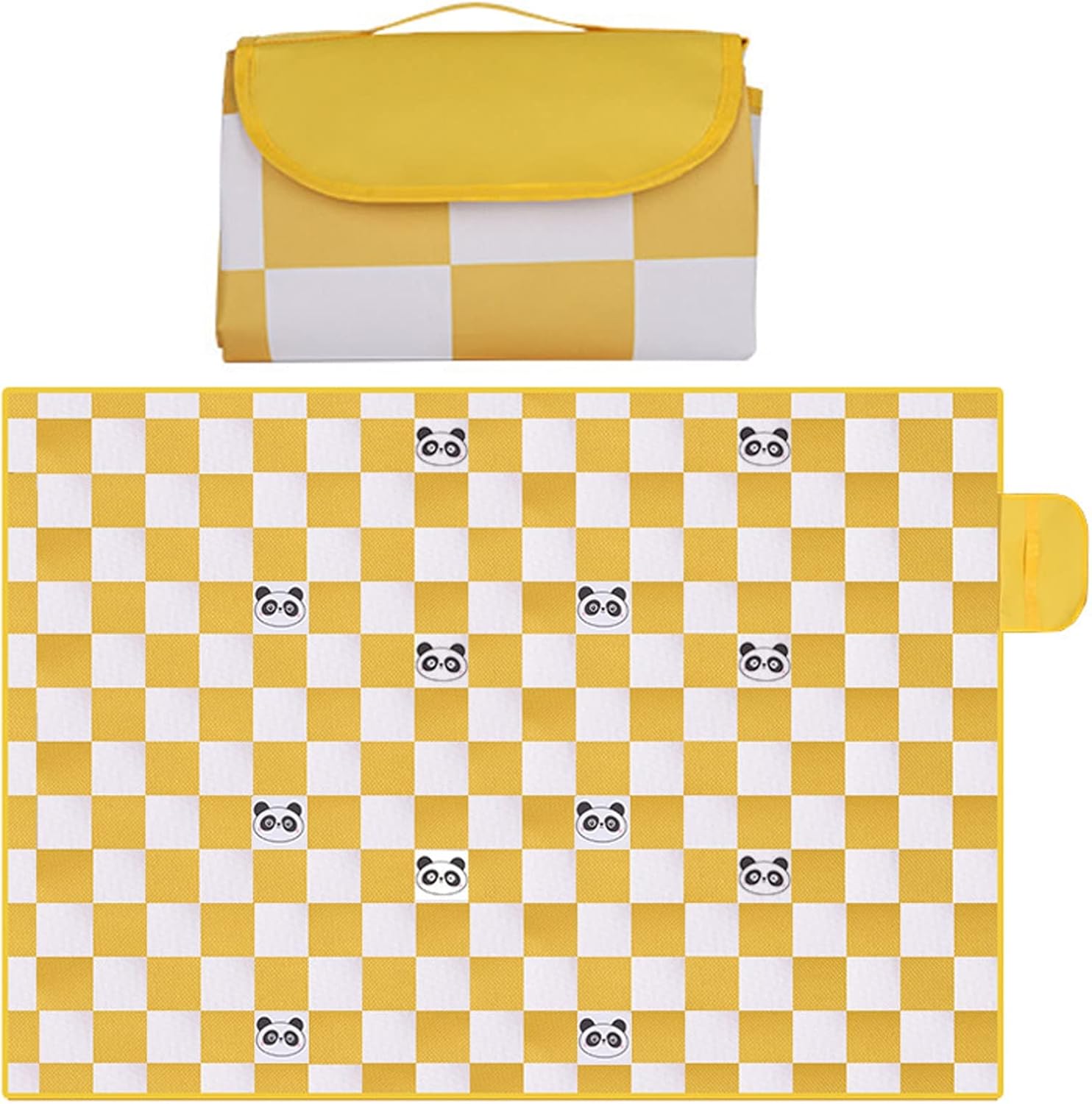 Extra Large Picnic Blanket, Machine Washable Beach Blanket, Sandproof Waterproof Picnic Mat for Travel Camping Hiking Park Grass - 59"X79",Yellow