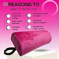 Vista 25 de Almohada de apoyo lumbar para silla de oficina, soporte de espalda desmontable para silla de oficina, almohada lumbar, almohada de apoyo Azul