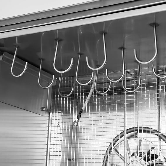 Food Dehydrator Machine, 800W Stainless Steel Meat Dehydrator with LED Control, Meat Curing Chamber with 12 Hooks 86-176F Temp Control and 24H Timer for Jerky, Fruit, Vegetable